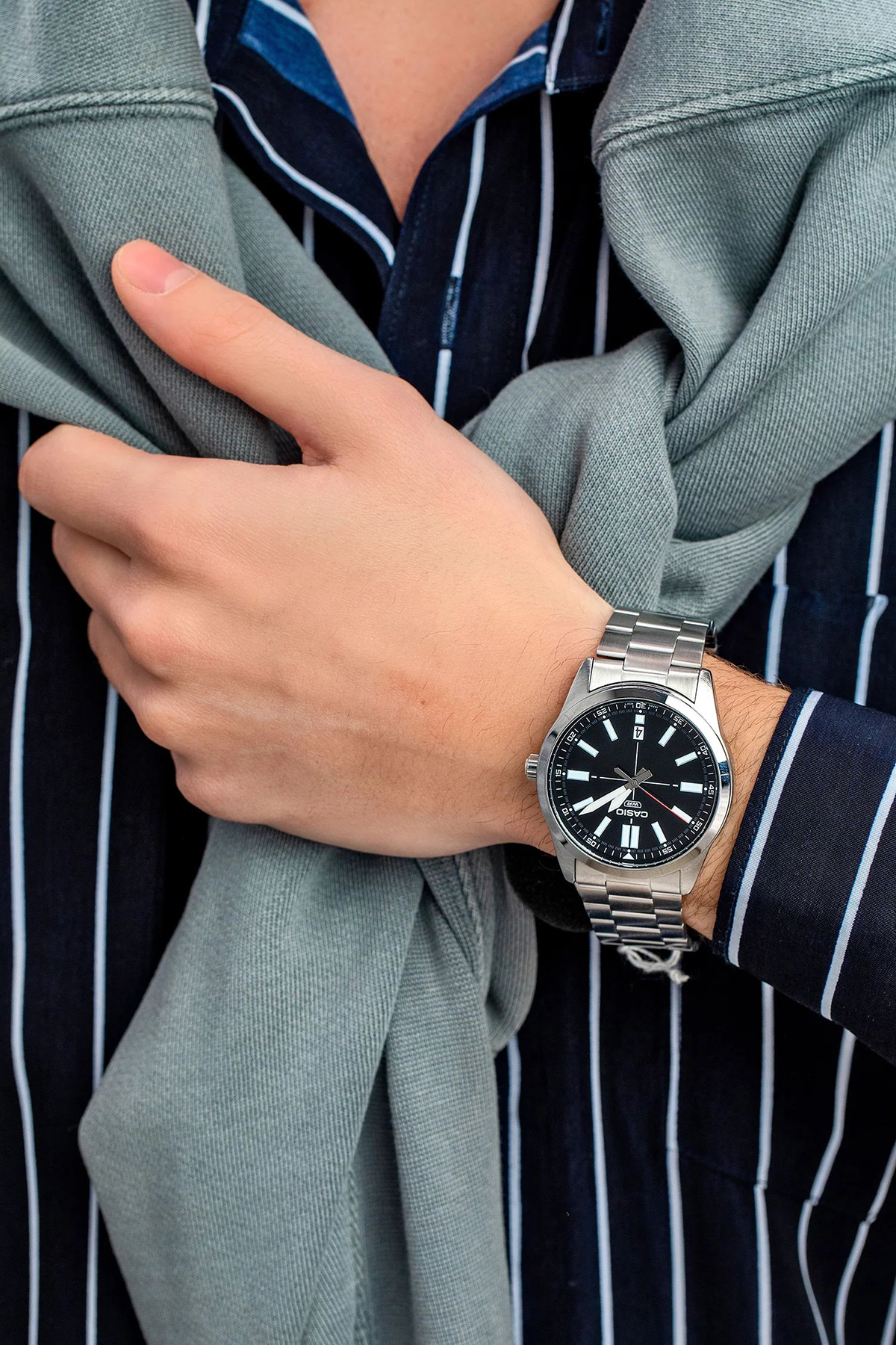 Orologio Casio MTP-VD02D-1E Nero Analogico Acciaio Inox Quarzo Uomo Casual Dress